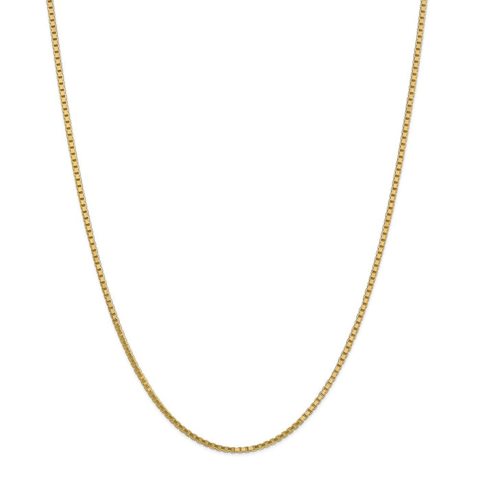 Million Charms 14k Yellow Gold, Necklace Chain, 1.9mm Box Chain, Chain Length: 28 inches