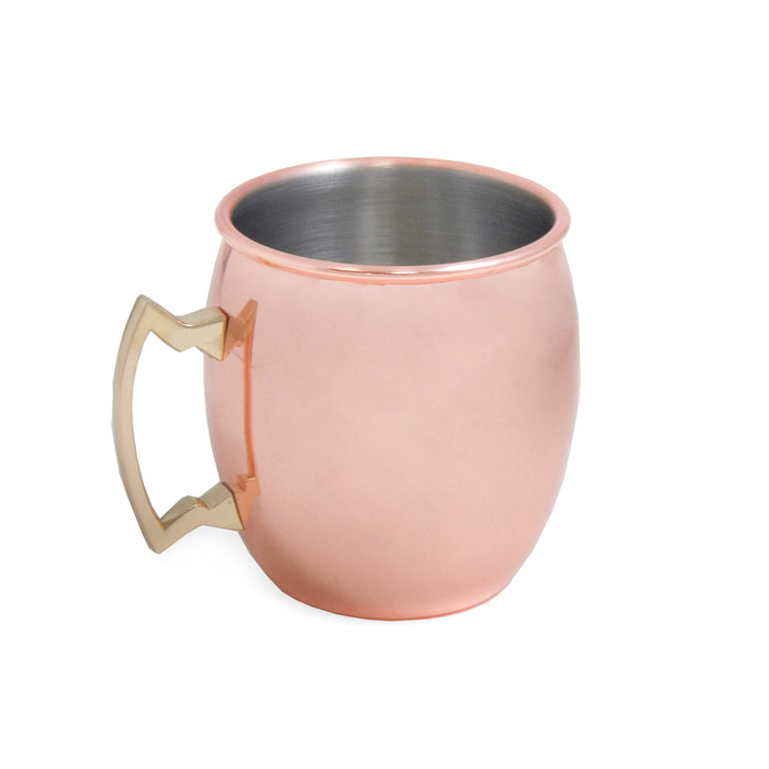 Occasion Gallery Gold Color Copper Finished 20 Oz. Stainless Steel Tankard with Handel and Brushed Inside. 4.5 L x 3.5 W x 4 H in.