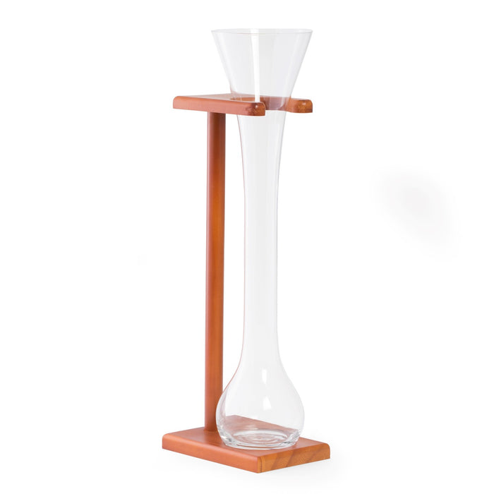 Occasion Gallery BROWN Color Half Yard of Ale Glass with Wooden Stand, 24oz. 5.5 L x 4.75 W x 16 H in.