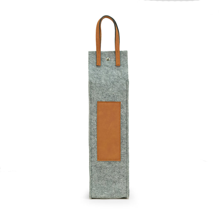 Occasion Gallery Brown/Grey Color Wine Caddy with Grey Felt and Brown Trimming 4 L x 4 W x 18 H in.