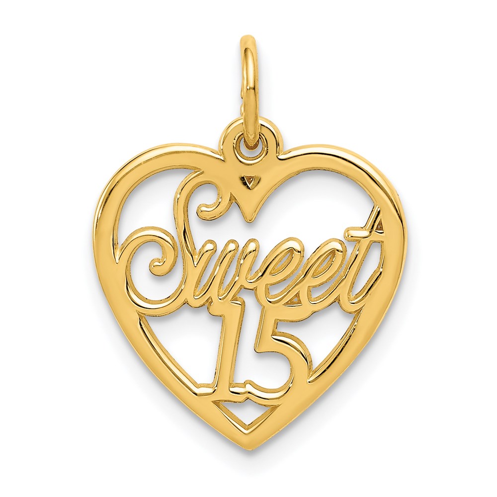 Million Charms 14K Yellow Gold Themed Sweet 15 Birthday Anniversary Charm