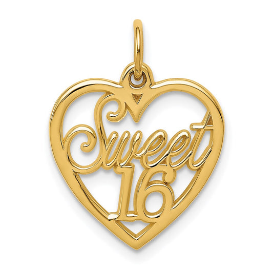 Million Charms 14K Yellow Gold Themed Sweet 16 Birthday Charm