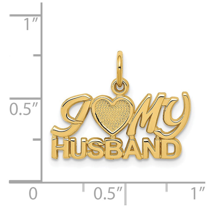 Million Charms 14K Yellow Gold Themed I (Heart) My Husband Charm