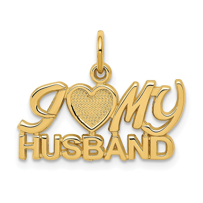 Million Charms 14K Yellow Gold Themed I (Heart) My Husband Charm