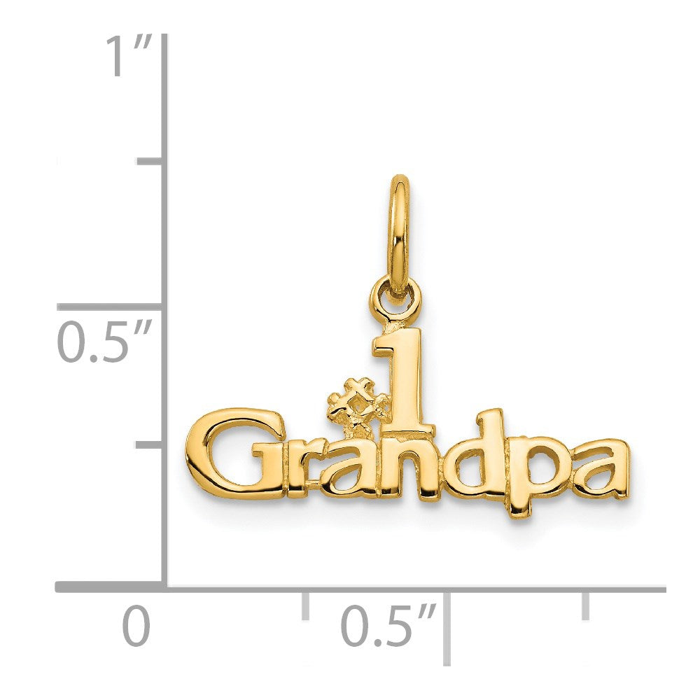 Million Charms 14K Yellow Gold Themed #1 Grandpa Charm