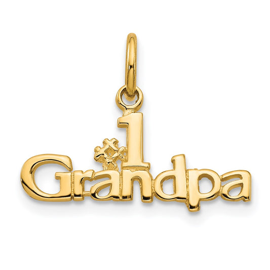 Million Charms 14K Yellow Gold Themed #1 Grandpa Charm