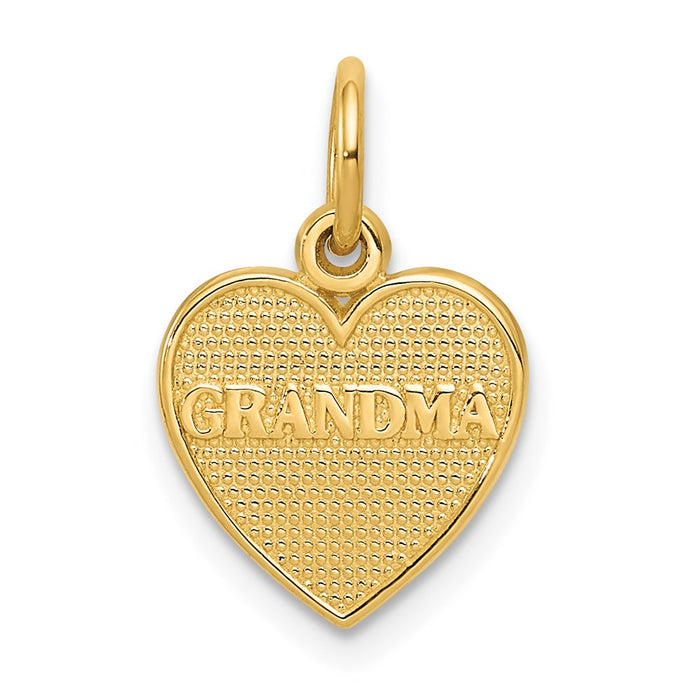 Million Charms 14K Yellow Gold Themed Grandma Heart Charm