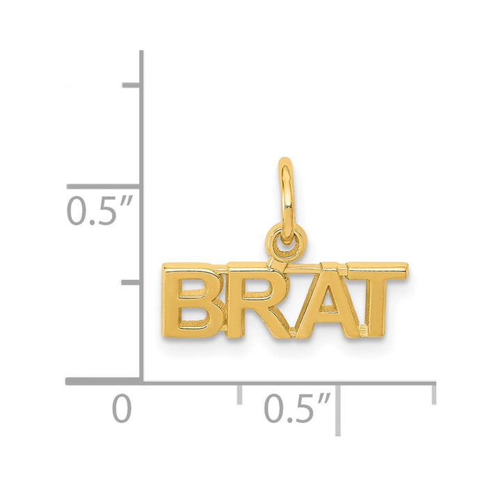 Million Charms 14K Yellow Gold Themed Polished Brat Charm