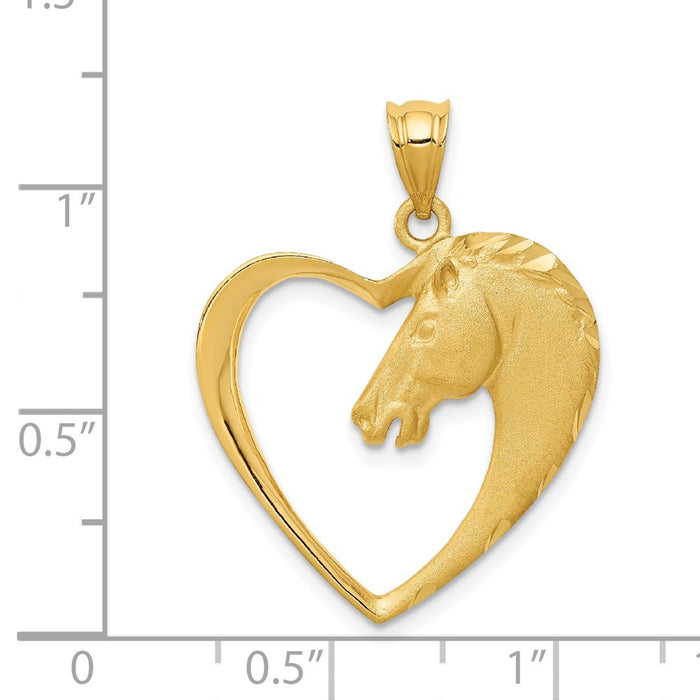 Million Charms 14K Yellow Gold Themed Horse Pendant
