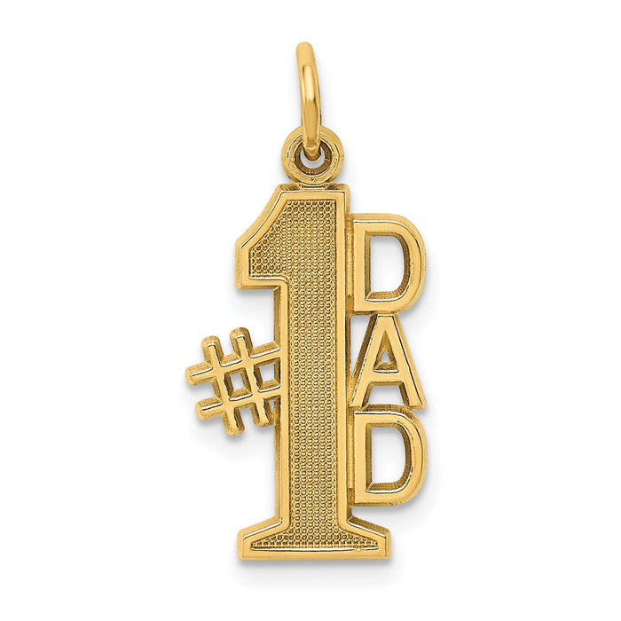 Million Charms 14K Yellow Gold Themed #1 Dad Charm