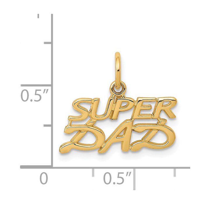 Million Charms 14K Yellow Gold Themed Super Dad Charm