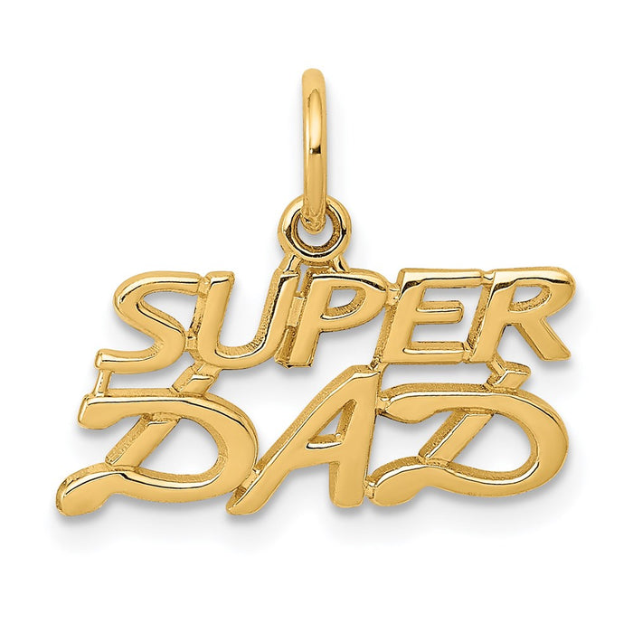 Million Charms 14K Yellow Gold Themed Super Dad Charm