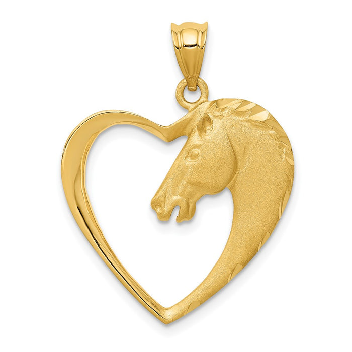 Million Charms 14K Yellow Gold Themed Horse Pendant