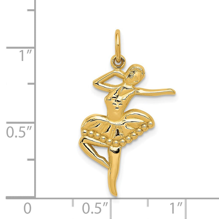 Million Charms 14K Yellow Gold Themed Ballet Dancer Charm