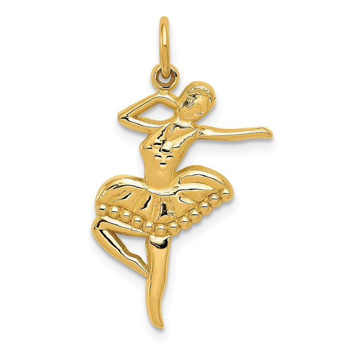 Million Charms 14K Yellow Gold Themed Ballet Dancer Charm