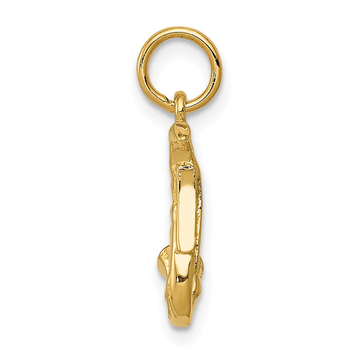 Million Charms 14K Yellow Gold Themed 3-D Saxophone Charm