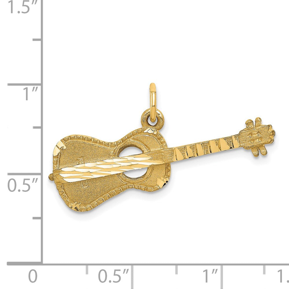 Million Charms 14K Yellow Gold Themed Guitar Music Instrament Charm