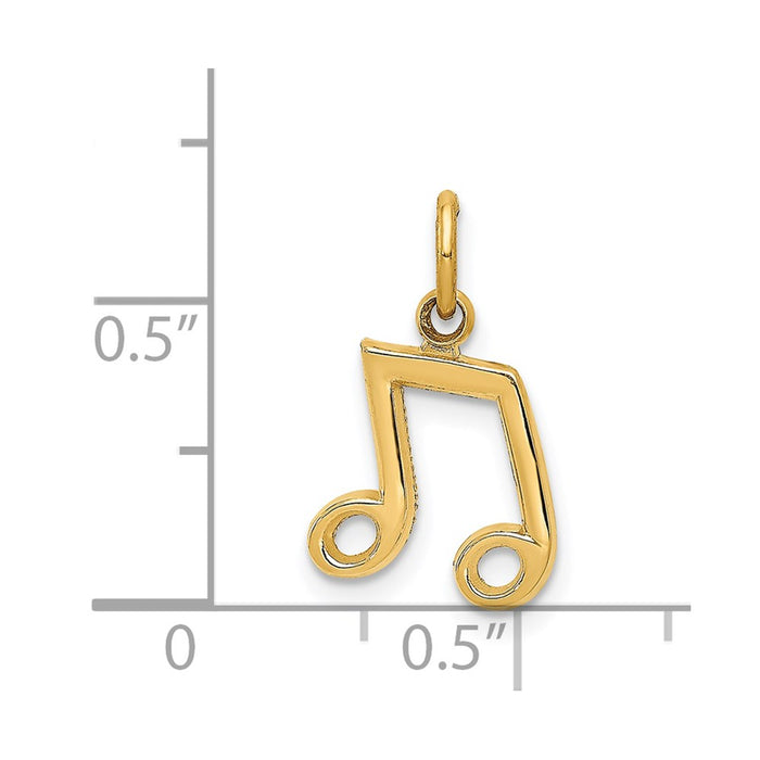 Million Charms 14K Yellow Gold Themed Musical Note Charm