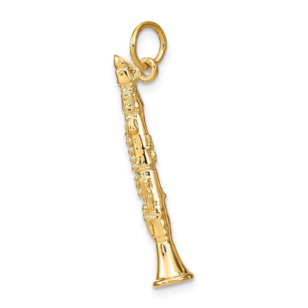 Million Charms 14K Yellow Gold Themed 3-D Clarinet Charm