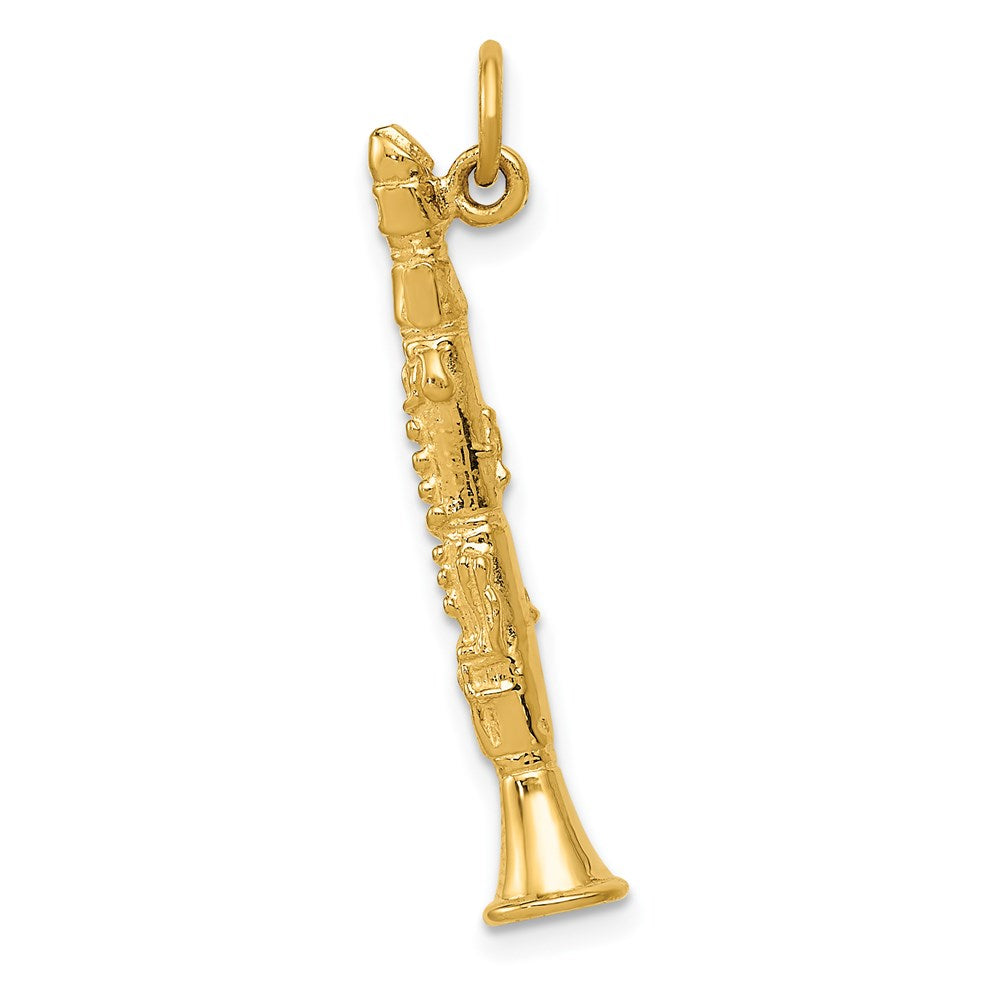 Million Charms 14K Yellow Gold Themed 3-D Clarinet Charm