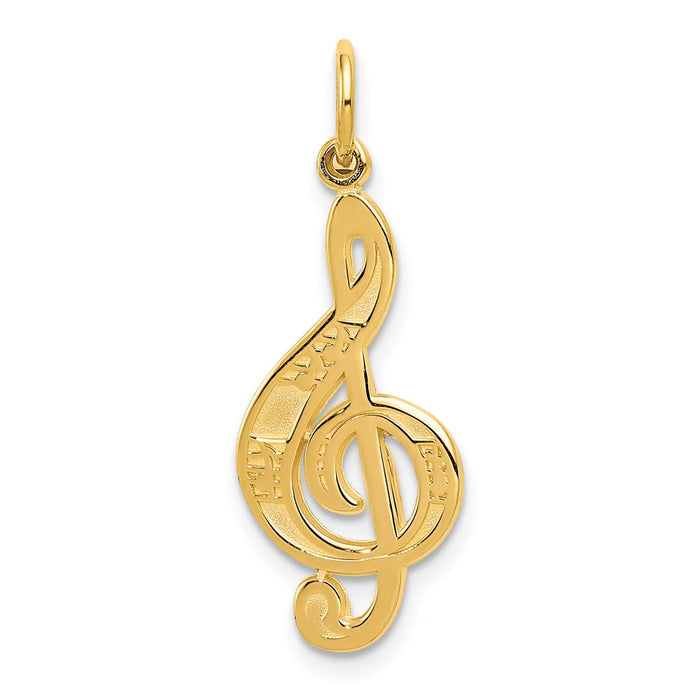 Million Charms 14K Yellow Gold Themed Treble Clef Charm