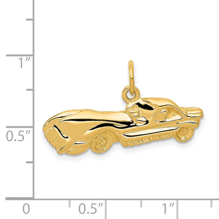 Million Charms 14K Yellow Gold Themed Sports Car Charm