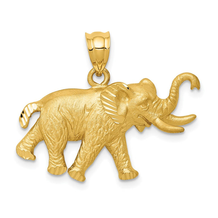 Million Charms 14K Yellow Gold Themed Elephant Pendant