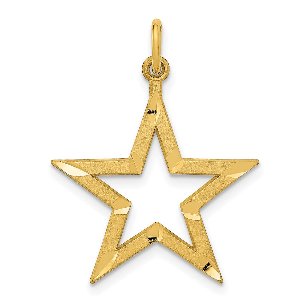Million Charms 14K Yellow Gold Themed Diamond-Cut Star Charm