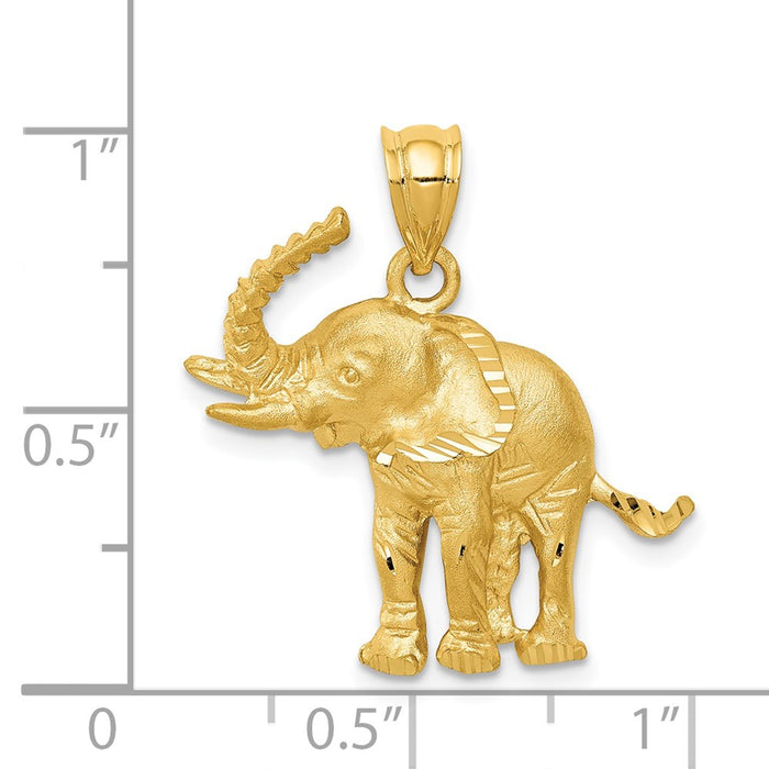 Million Charms 14K Yellow Gold Themed Elephant Pendant