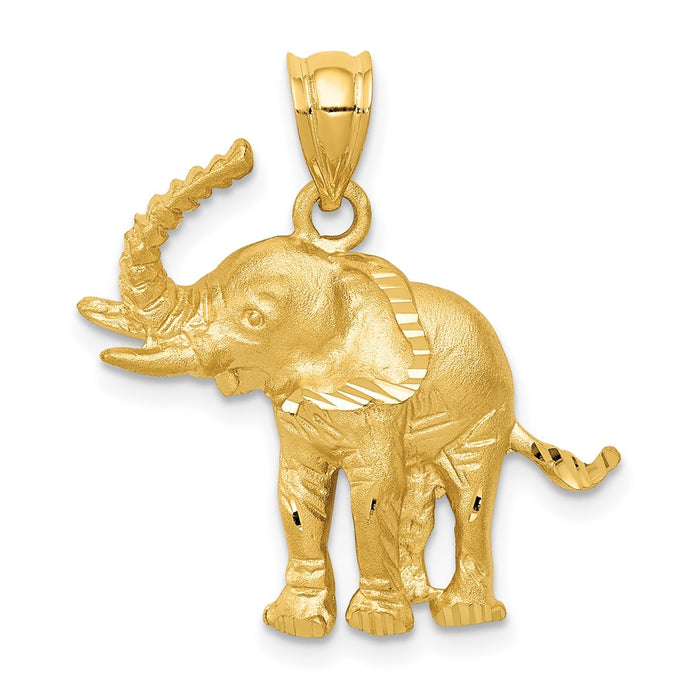 Million Charms 14K Yellow Gold Themed Elephant Pendant