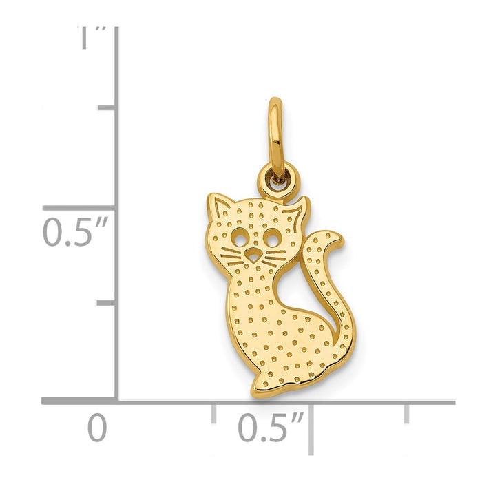 Million Charms 14K Yellow Gold Themed Kitty Cat Charm