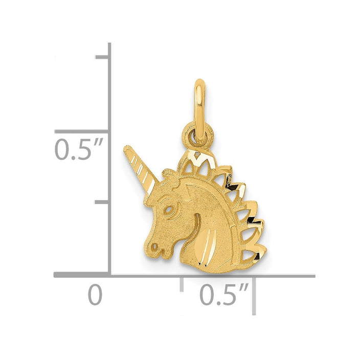 Million Charms 14K Yellow Gold Themed Unicorn Charm