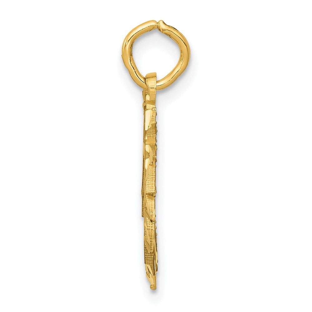 Million Charms 14K Yellow Gold Themed Unicorns Head Pendant
