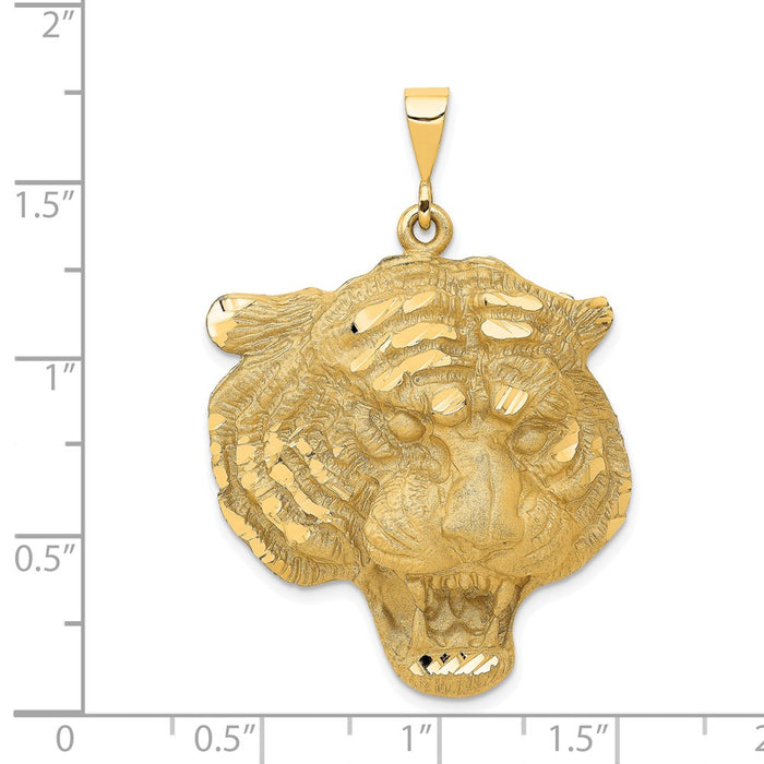 Million Charms 14K Yellow Gold Themed Tigers Head Pendant