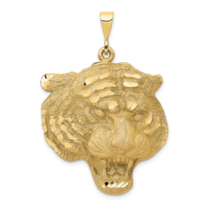 Million Charms 14K Yellow Gold Themed Tigers Head Pendant