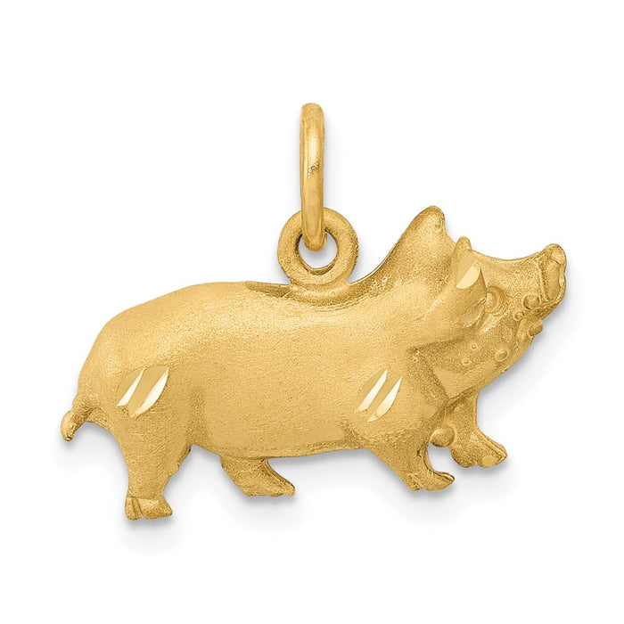 Million Charms 14K Yellow Gold Themed Pig Charm