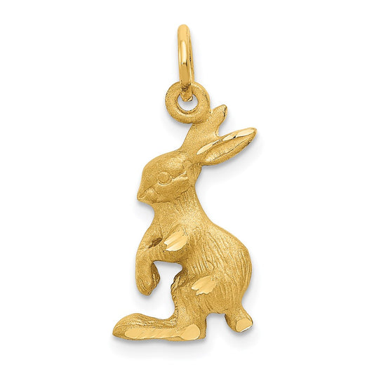 Million Charms 14K Yellow Gold Themed Jack Rabbit Charm