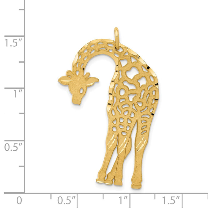 Million Charms 14K Yellow Gold Themed Giraffe Charm