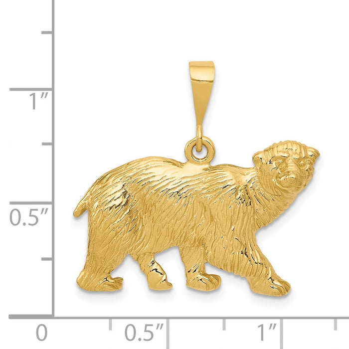 Million Charms 14K Yellow Gold Themed Polar Bear Charm