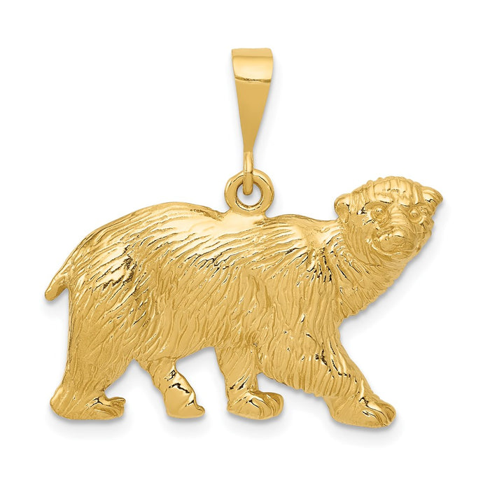 Million Charms 14K Yellow Gold Themed Polar Bear Charm