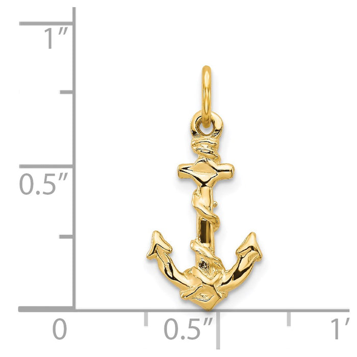 Million Charms 14K Yellow Gold Themed Nautical Anchor Charm