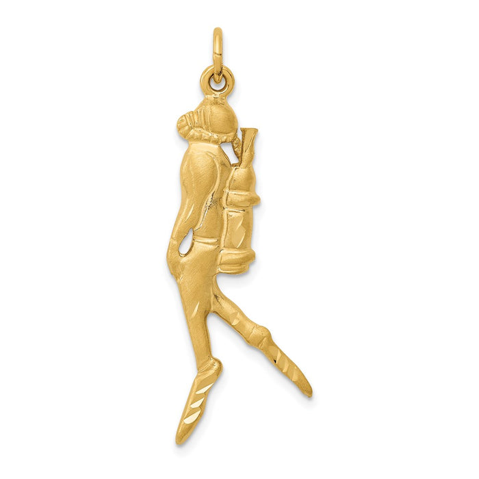 Million Charms 14K Yellow Gold Themed Scuba Diver Charm