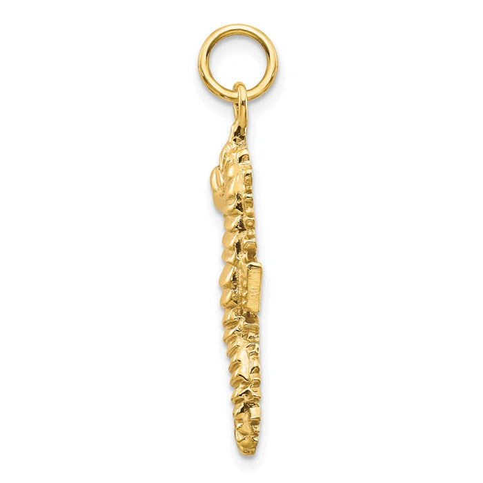 Million Charms 14K Yellow Gold Themed Nautical Seahorse Charm