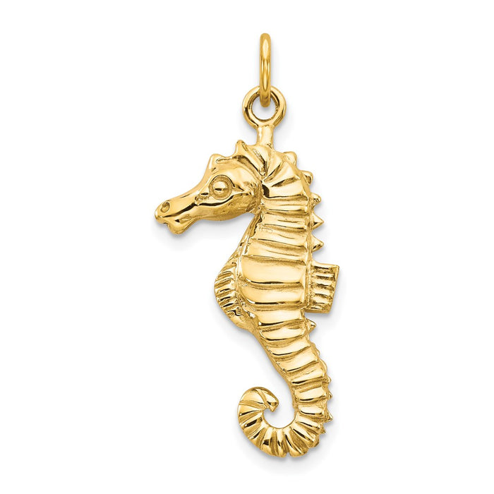 Million Charms 14K Yellow Gold Themed Nautical Seahorse Charm