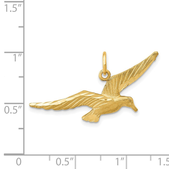 Million Charms 14K Yellow Gold Themed Seagull Charm