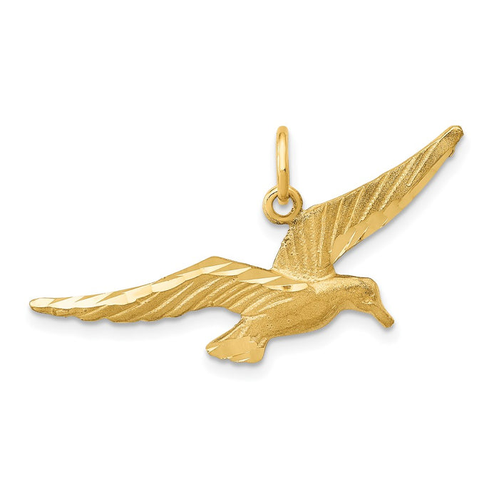 Million Charms 14K Yellow Gold Themed Seagull Charm