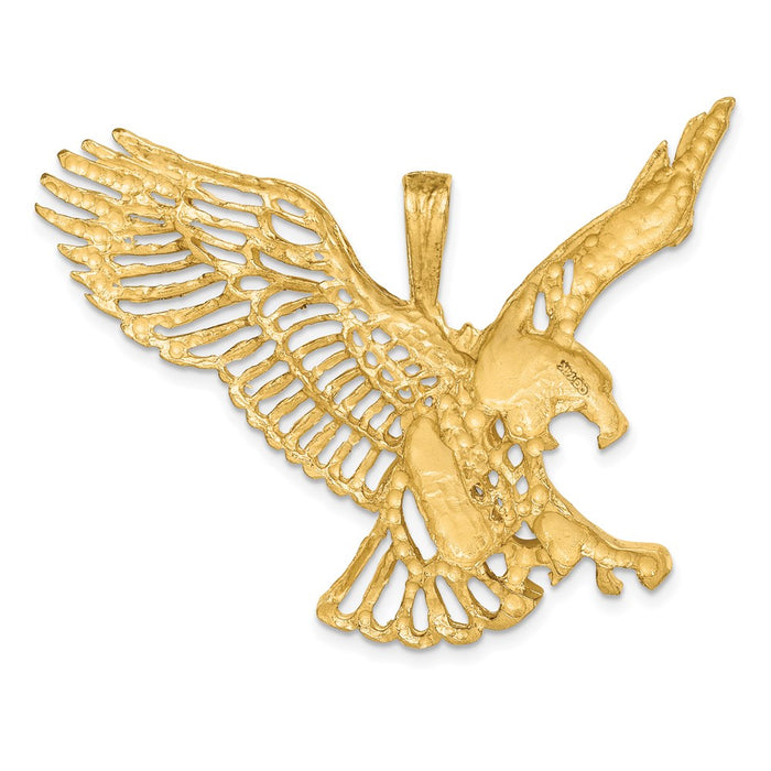 Million Charms 14K Yellow Gold Themed Large Eagle Charm