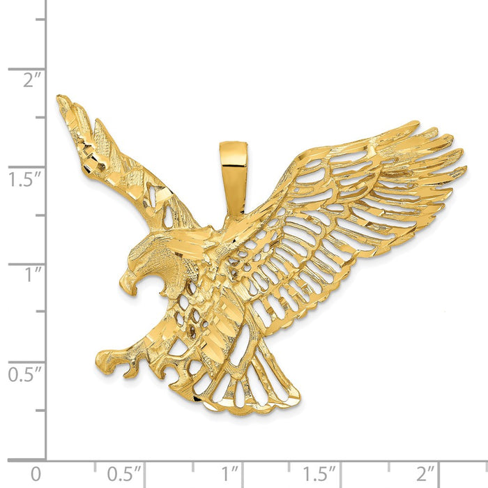 Million Charms 14K Yellow Gold Themed Large Eagle Charm