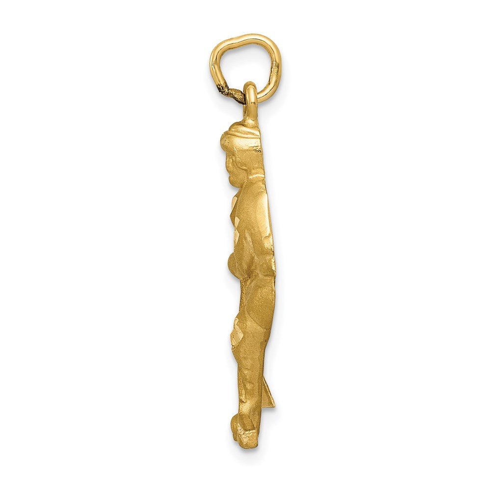 Million Charms 14K Yellow Gold Themed Sports Hockey Player Charm