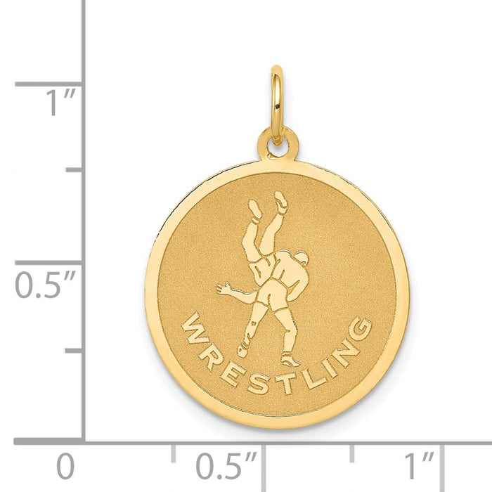 Million Charms 14K Yellow Gold Themed Wrestling Charm